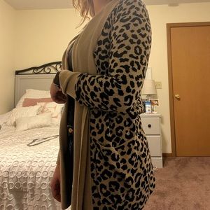 Cheetah Print Cardigan Sweater